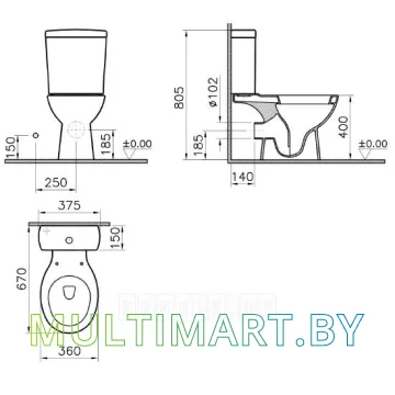 Унитаз Vitra Norm Nord 9845B099-7201 картинка 2